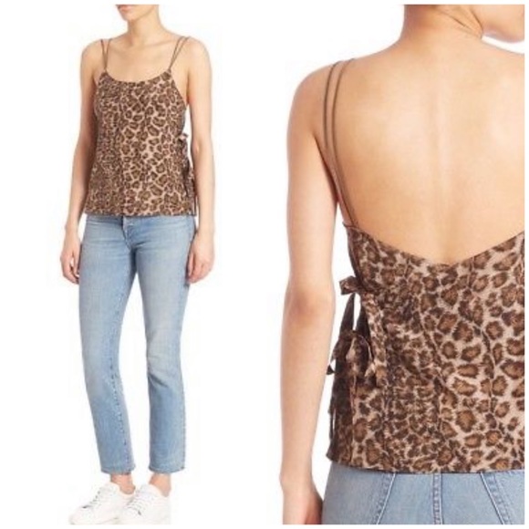 Helmut Lang Tops - Helmut Lang leopard print silk tank top